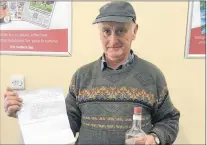  ?? THE SOUTHERN STAR ?? Irish fisherman John Leonard found Craig Drover’s message in a bottle, which was enclosed in a glass bottle and plastic bag.