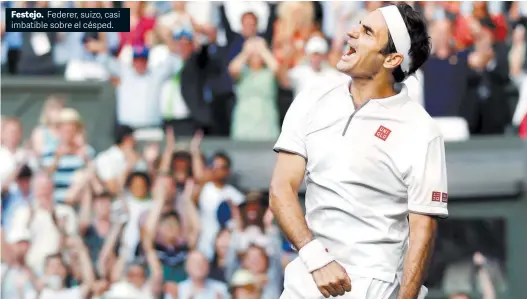  ?? AP ?? Festejo. Federer, suizo, casi imbatible sobre el césped.