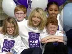  ?? Joanne and her husband, Neil Murray. ?? CLOCKWISE FROM LEFT: Joanne supporting a campaign for more help for one-parent families; in 2011 Princess Anne presented the writer with a Benefactor’s Award in recognitio­n of her £10 million donation towards a new multiple sclerosis research clinic;...