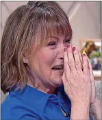  ?? ?? Joy…Lorraine reacts on her show