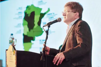  ?? JOSE ALMEIDA ?? Discurso.
Rubén Ferrero, presidente de CRA, en el Congreso que se realizó en Santa Fe.