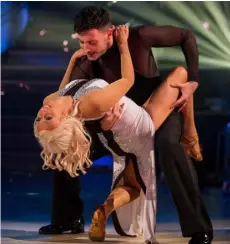  ?? Picture: BBC ?? Debbie McGee and Giovanni Pernice danced a rumba to Baby Can I Hold You on Saturday’s Strictly Come Dancing