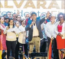  ?? ALEXANDER OTÁROLA / EFE ?? El presidente electo, Carlos Alvarado, el pasado domingo