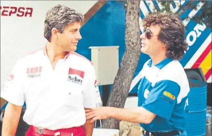  ?? FOTO: ARCHIVO MD ?? Los dos más grandes Agostini (izquierda), con 15 títulos mundiales, y Nieto, con 12+1, cuando eran directores de equipo