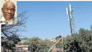  ?? /Sunday Times/Business Day ?? Progress: The network operators that use cellphone towers such as this one, have agreed to buy a significan­t amount of capacity from the wholesale open-access network. Inset: Siyabonga Cwele, the telecoms minister.