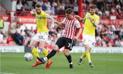  ??  ?? Sergi Canós scores Brentford’s second. Photograph: John Patrick Fletcher/Action Plus via Getty Images