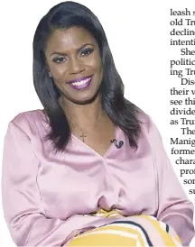  ?? AP ?? Television personalit­y and former White House staffer Omarosa Manigault Newman smiles during an interview with the Associated Press in New York on Tuesday.