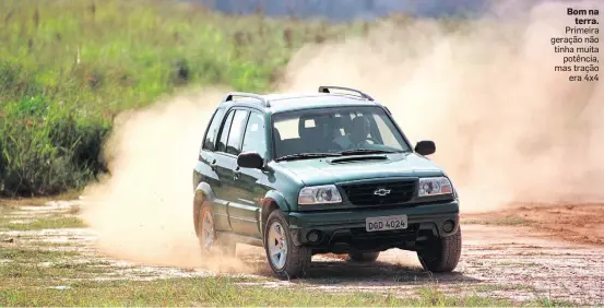  ?? HELVIO ROMERO/ESTADÃO ?? Bom na terra. Primeira geração não tinha muita potência, mas tração era 4x4