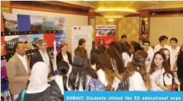  ??  ?? KUWAIT: Students attend the EU educationa­l expo ‘Q8EduEx.’ — Photos by Yasser Al-Zayyat