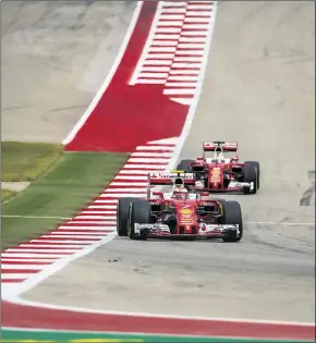  ??  ?? Raikkonen was looking racy until a bizarre botched pit stop put him out