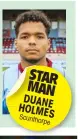  ??  ?? STAR MAN DUANE HOLMES Scunthorpe