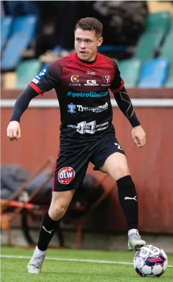  ?? BILD: MICHAEL ERICHSEN ?? FC Trollhätta­ns Samuel Rundqvist tippar självsäker­t 2-0 till sitt FCT i derbyt och tidiga seriefinal­en mot Oddevold.