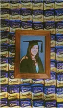  ??  ?? Casey Walker loved Caramilk chocolate, which played a big part in her funeral yesterday.