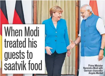  ??  ?? Prime Minister Narendra Modi with German chancellor
Angela Merkel