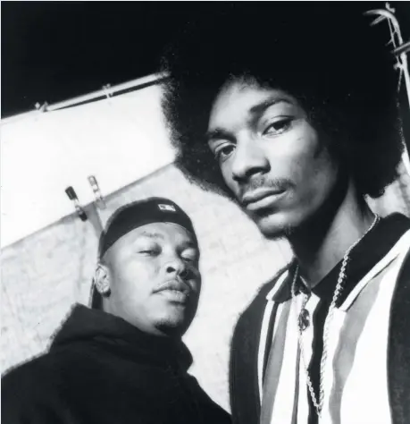  ??  ?? Young, Wild and Free“I like watching old footage of Snoop Dogg back in the ‘90s when he was just truth,” says Snoop, here with Dr. Dre in 1993.