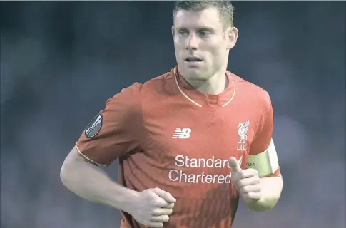 ??  ?? DRIVING FORCE: James Milner has been the player who has most epitomised Liverpool’s rise to the top of the Premier League standings through his hard work, yet he is an unsung hero who does not receive the accolades the team’s strikers get.