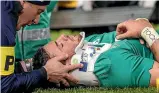  ?? PHOTOSPORT ?? Memories of this injury suffered by Irish centre Robbie Henshaw in the brutal 2016 test against the All Blacks have been revived in Dublin this week.