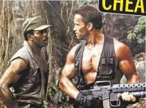 ??  ?? Right to bare arms: Carl Weathers & Arnold Schwarzene­gger