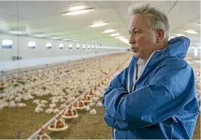  ?? PETER MEECHAM/STUFF ?? Poultry Industry Associatio­n boss Michael Brooks says an antibiotic-free national flock is not an impossibil­ity but would bring far higher rates of mortality.