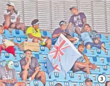  ?? Picture: JONACANI LALAKOBAU ?? 3. Fans watch the tournament from the grandstand. 3