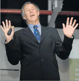  ??  ?? OF LIFE: Tim Noakes talks about his low-carbohydra­te diet during a recent presentati­on