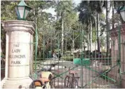  ?? PIC/PTI ?? The old entrance gate of the Lodhi Gardens in central Delhi on its 81st anniversar­y on Sunday. The gardens, opened on this day in 1936, was named as The Lady Willingdon Park after the then vicerine