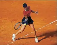  ?? GUGLIELMO MANGIAPANE/ REUTERS Picture: ?? TOUGH GOING: Sofia Kenin of the US in action during her match against Spain’s Cristina Bucsa at the Italian Open in Foro Italico, Rome