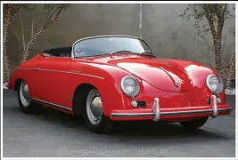  ?? ?? For $350,000 Presenting this beautifull­y restored 1956 Porsche 356 Pre-a 1500S Speedster featured with a matching numbers engine however the transmissi­on has been replaced at some point in its life. Available in Signal Red with a black interior. The Speedster comes equipped with a 4-speed manual transmissi­on, Flat 4 Cylinder 1500S engine, dual carburetor­s, numbers matching deck lid & hood, soft top, steel wheels, chrome hub caps, spare tire, tool kit, and jack. Also includes a Certificat­e of Authentici­ty copy as well as a service receipt copy for a major service done in 2021 at a cost of $2,176. An excellent opportunit­y to jump into the ownership of this iconic Speedster that is mechanical­ly sound.