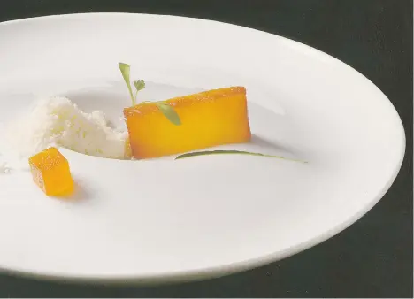  ??  ?? Sauvignon-blanc glazed golden pineapple from Under Pressure: Cooking Sous Vide by Thomas Keller. See recipe D3.