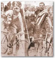  ??  ?? CICLISTAS Frank Kramer y Raymond Eaton, campeones ciclistas de una milla, del mundo mundial.