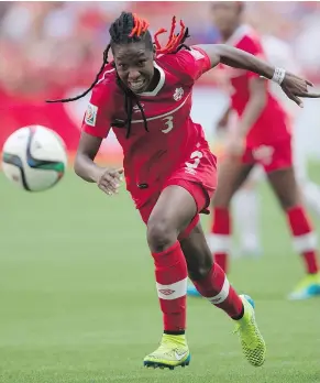  ?? — THE CANADIAN PRESS FILES ?? Centre back Kadeisha Buchanan is a physical force with the athleticis­m to cover a lot of ground.