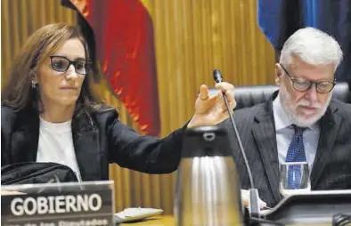  ?? EP ?? La ministra de Sanidad, Mónica García, durante su comparecen­cia. ´