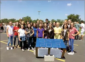  ?? Photo submitted ?? High school students created a solar viewer using a peg board that spelled out various messages with the reflection­s of the eclipse.