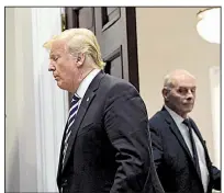  ?? AP/SUSAN WALSH ?? The departure of John Kelly (right) as President Donald Trump’s chief of staff is expected to have a ripple effect across the upper echelons of the West Wing staff.