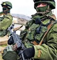  ?? ?? Stationed on the border: Russian soldiers