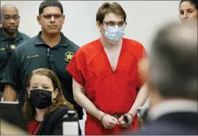  ?? AMY BETH BENNETT - VIA THE ASSOCIATED PRESS ?? Marjory Stoneman Douglas High School shooter Nikolas Cruz on Oct. 14at the Broward County Courthouse in Fort Lauderdale, Fla. Cruz will be sentenced to life in prison today.