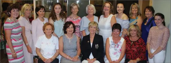  ??  ?? Day One winners, Pauline Campbell, Gina Ratigan, Berni Prendergas­t, Sarah McKenna, Anne O’Reilly, Marie Griffin, Mary Burlingham, Zara Wadding, Rosario O’Donoghue, Siobhan Duffy, Eve Rowland, Sheila Coyle, Niamh Maguire, Lady Captain Maeve Ahern, Ann...