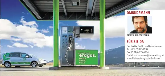  ??  ?? Für Autos, die mit Erdgas betrieben werden, besteht schon jetzt ein gut ausgebaute­s Netz: 175 Zapfstelle­n stehen zur Verfügung