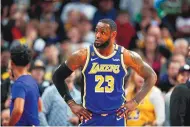 ?? DAVID ZALUBOWSKI/ASSOCIATED PRESS ?? Presumptiv­e all-star LeBron James won’t be able to get out much and will have to undergo daily COVID-19 testing upon getting to Atlanta for the All-Star weekend festivitie­s.