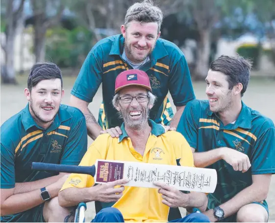  ?? Picture: GLENN HAMPSON ?? Queens Cricket Club legend Brad Winton and his sons Harry 24, Sam 29 and Jack 26, who now play for the club.