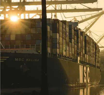  ?? DOVARGANES/AP
DAMIAN ?? The marine shipping industry faces new regulation­s to address carbon pollution and its trade groups are seeking exemptions for some pollution.