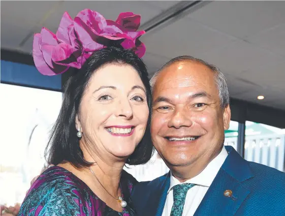  ?? Picture: JASON O'BRIEN ?? Tom and Ruth Tate at The Gold Coast Turf Club; Ruth collapsed at the Southport pre-poll booth on Tuesday night due to a heart condition.