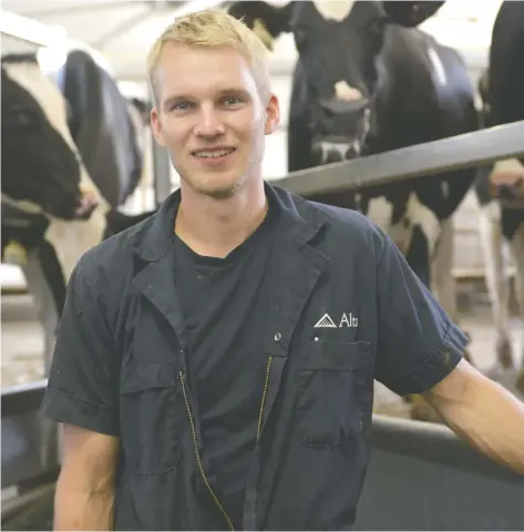  ?? [VERONICA REINER / THE OBSERVER] ?? Back home in Elmira, the rest of the family – Tom, Eric and Jim Schuurmans (above), are busy running their Milky Wave farm.