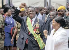  ?? PICTURE: BEN CURTIS/AP ?? PEOPLE’S POWER: Zimbabwe’s President Emmerson Mnangagwa after the presidenti­al inaugurati­on ceremony in Harare in November.
