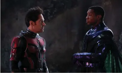  ?? Photograph: Jay Maidment ?? Phase Five’s new Big Bad … Paul Rudd as Ant-Man faces Jonathan Majors as Kang the Conqueror in Ant-Man and the Wasp: Quantumani­a.