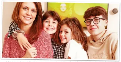  ?? N O S L I W S E L ?? LOCKDOWN STRUGGLE: Beverley Turner with her children, from left, Kiki, 11, Trixie, nine, and Croyde, 17