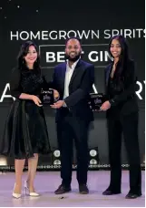  ?? ?? Karina Agarwal with team No Sleep Greater Than Gin, the winner of Best Homegrown Gin.