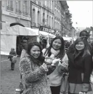  ??  ?? Inter-ed’s SHMS students (from right) Denesse Cajulis, Agnes and Angie Tacos enjoying the Bern Festival in Switzerlan­d.