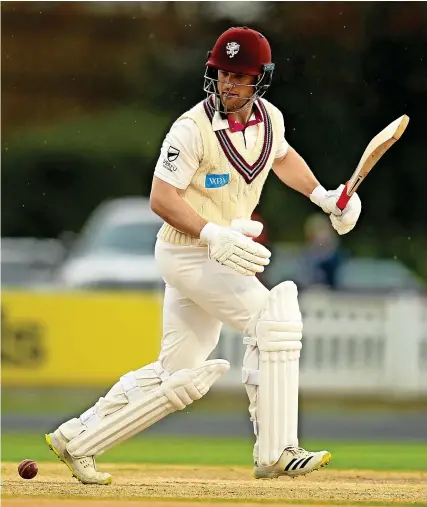  ?? Picture: Harry Trump/Getty ?? Somerset’s Sean Dickson made a half-century for Clevedon