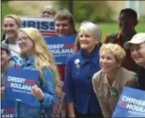  ?? PETE BANNAN PBANNAN@21STCENTUR­YMEDIA.COM ?? Pennsylvan­ia state Rep. Carolyn Comitta, center, and congressio­nal candidate Chrissy Houlahan, right, stopped at West Chester University to meet students Tuesday.